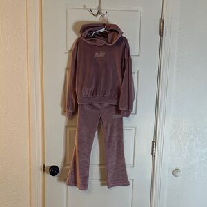 Nike Kids Purple Sweatpants and Hoodie Set
